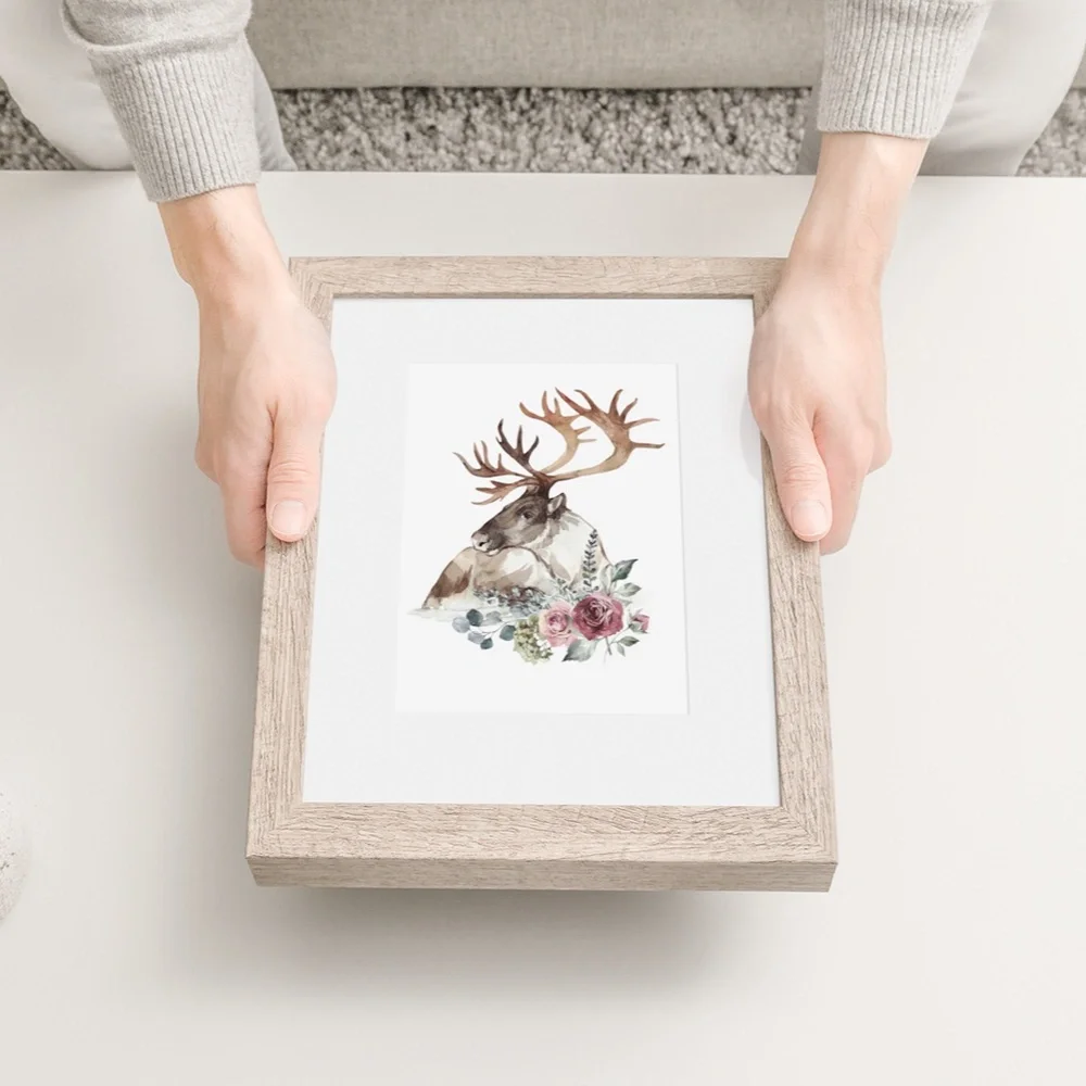 Moose Elk Deer Watercolor Wall Art Print Poster UNFRAMED - Picture 9 of 10